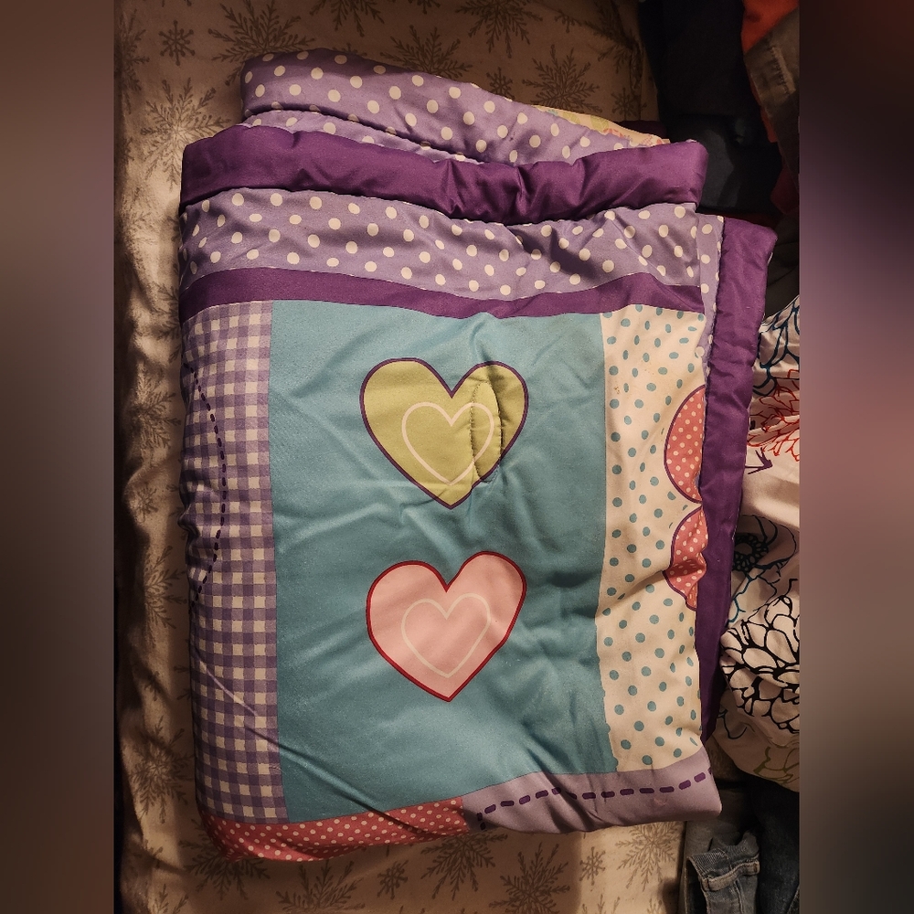 Polka Dot Comforter with Butterfly Design